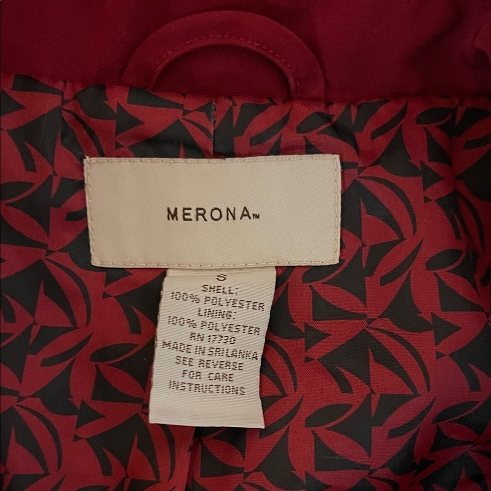 Merona Red Trench Coat - Picture 2 of 4